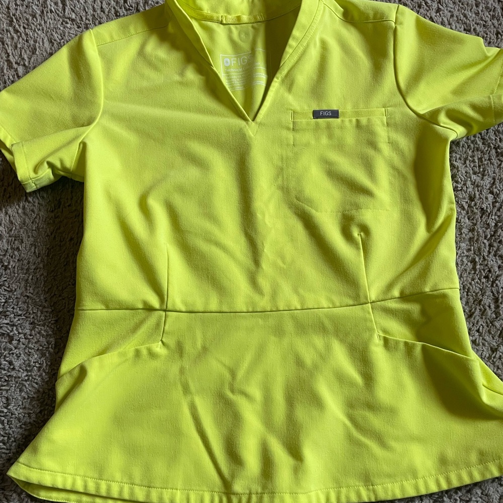Figs Women's Top in Bright Yellow scrub top
